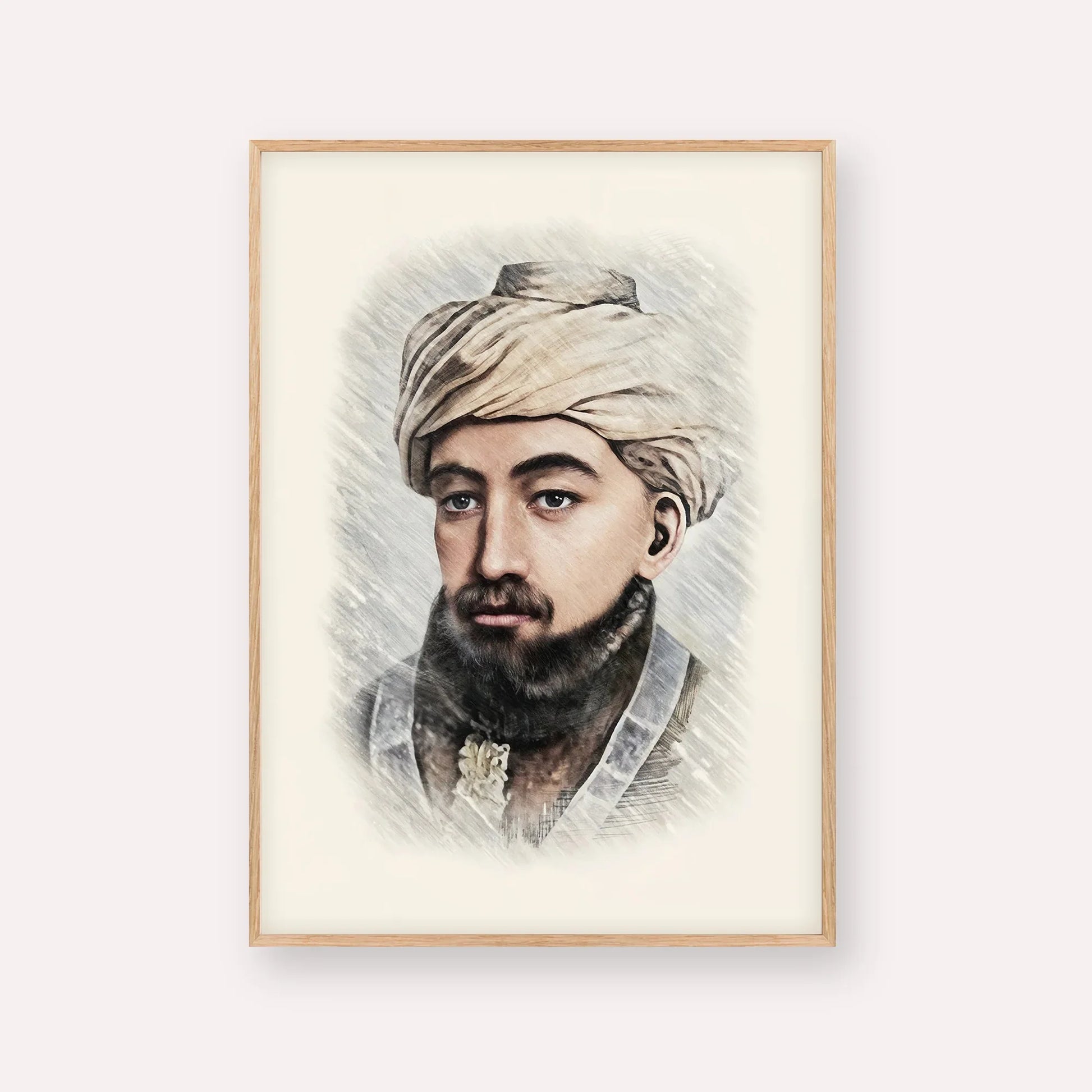 Rambam – Wood Frame Vertical | Jewish Wall Art, Gedolim Pictures