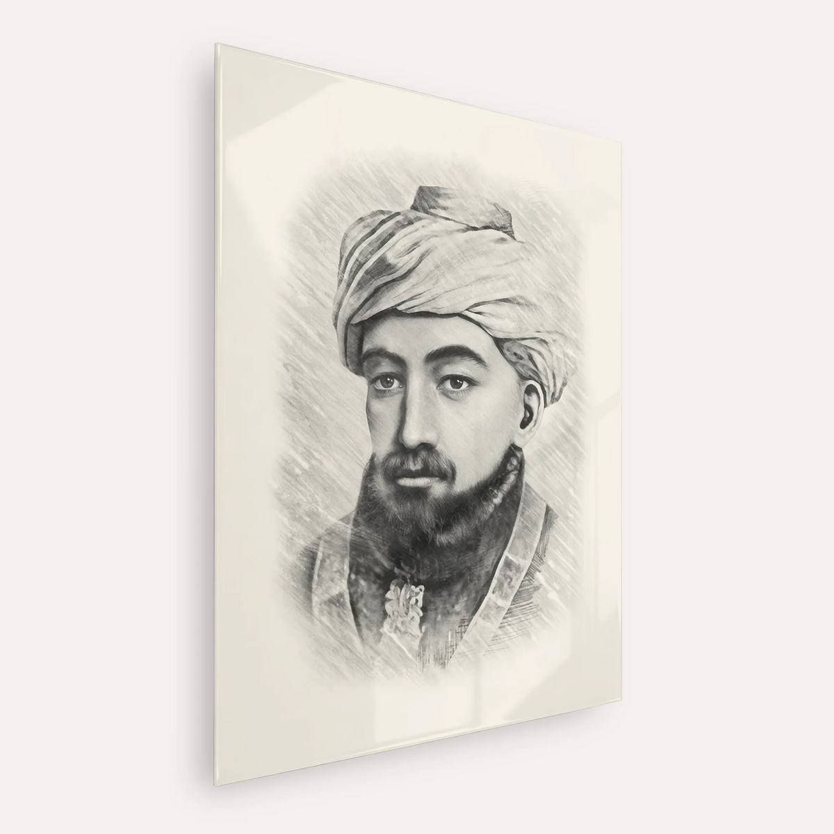 Rambam – Black & White – Acrylic Glass Vertical | Jewish Wall Art, Gedolim Pictures