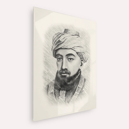 Rambam – Black & White – Acrylic Glass Vertical | Jewish Wall Art, Gedolim Pictures