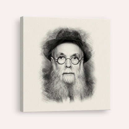 Rav Avraham Pam – Black & White – Canvas Square | Jewish Wall Art, Gedolim Pictures
