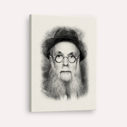 Rav Avraham Pam – Black & White – Canvas Vertical | Jewish Wall Art, Gedolim Pictures