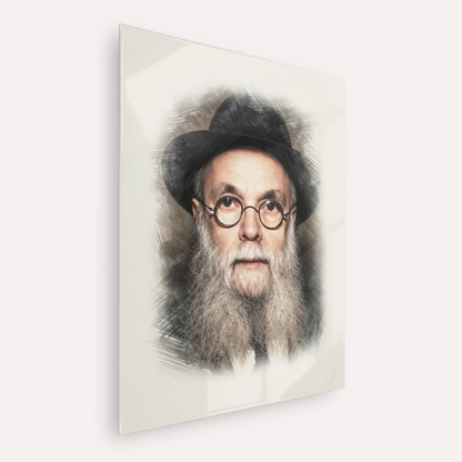 Rav Avraham Pam – Acrylic Glass Vertical | Jewish Wall Art, Gedolim Pictures