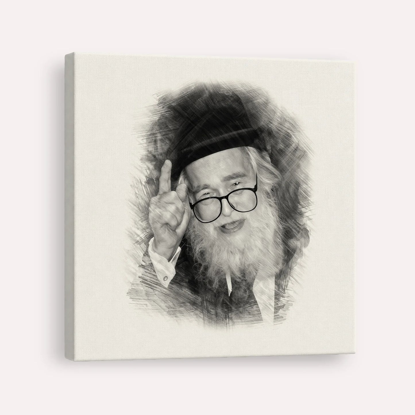 Rav Elazar Shach – Black & White – Canvas Square | Jewish Wall Art, Gedolim Pictures