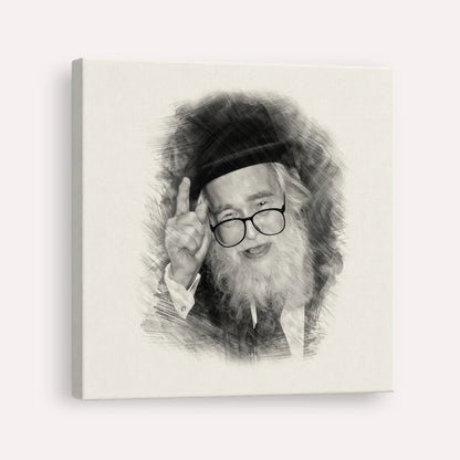 Rav Elazar Shach – Black & White – Canvas Square | Jewish Wall Art, Gedolim Pictures