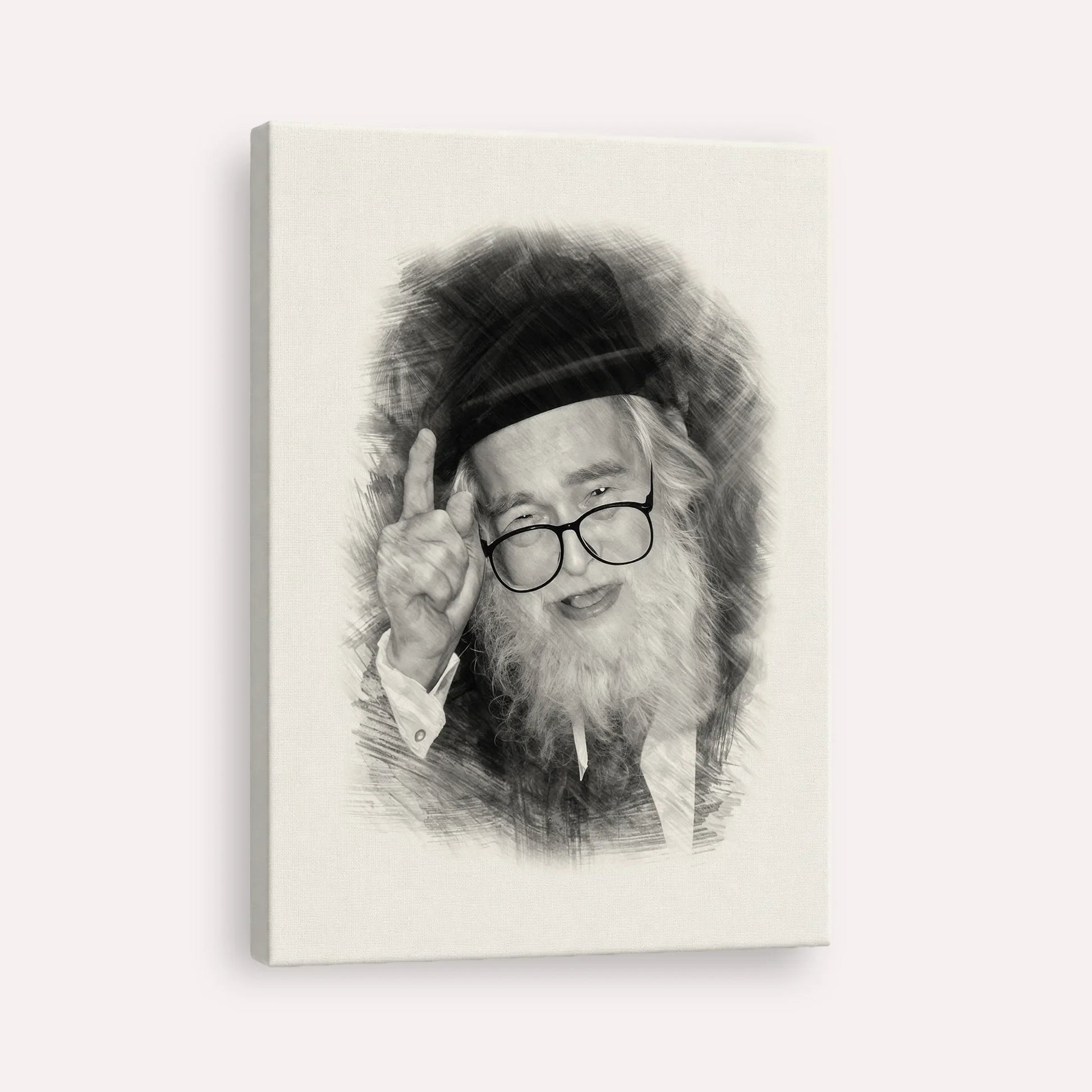 Rav Elazar Shach – Black & White – Canvas Vertical | Jewish Wall Art, Gedolim Pictures