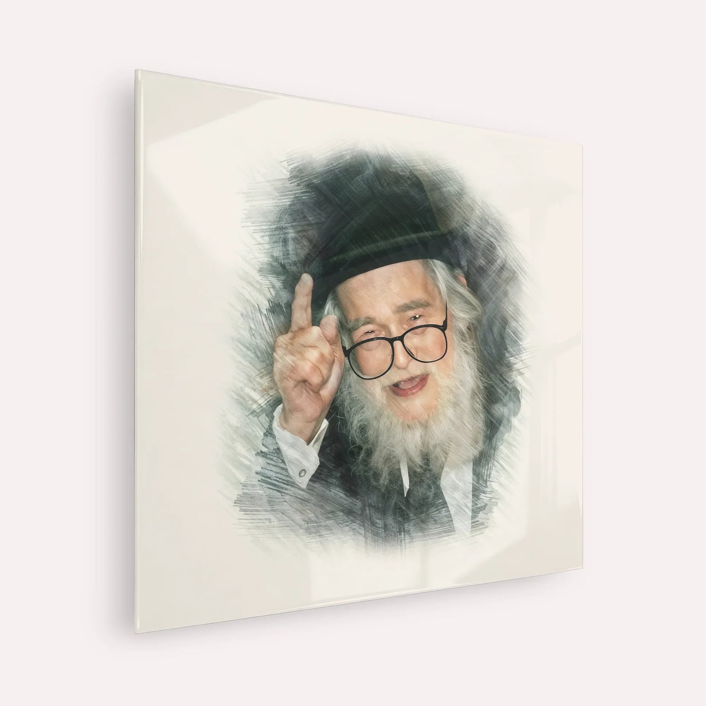 Rav Elazar Shach – Acrylic Glass Square | Jewish Wall Art, Gedolim Pictures