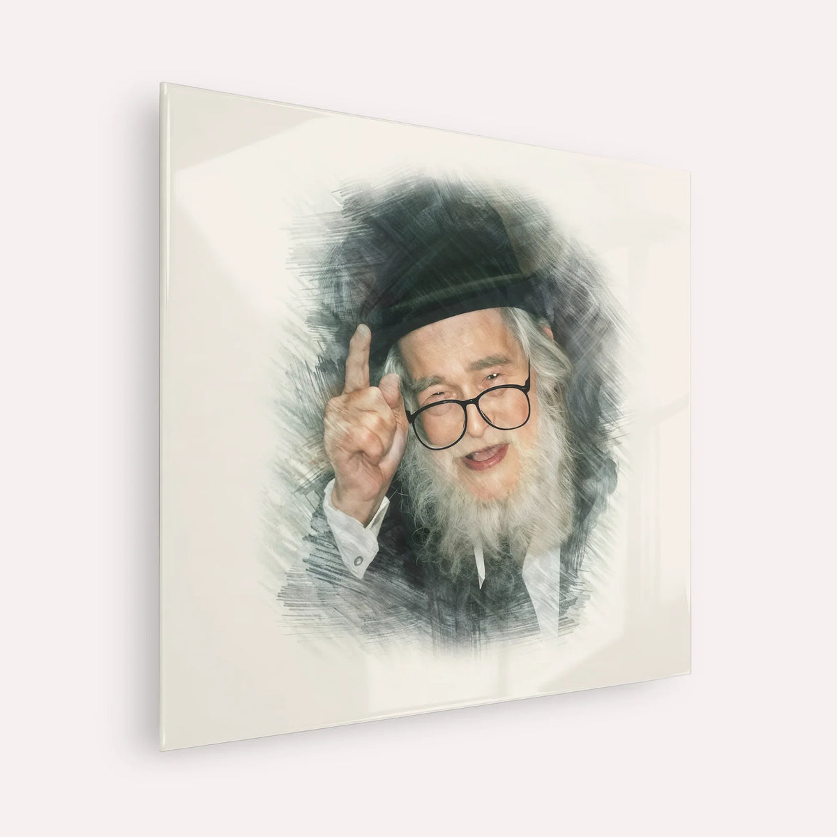 Rav Elazar Shach – Acrylic Glass Square | Jewish Wall Art, Gedolim Pictures