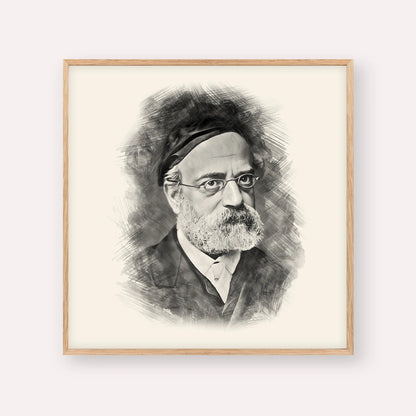 Rav Samson Raphael Hirsch – Black & White – Wood Frame Square | Jewish Wall Art, Gedolim Pictures