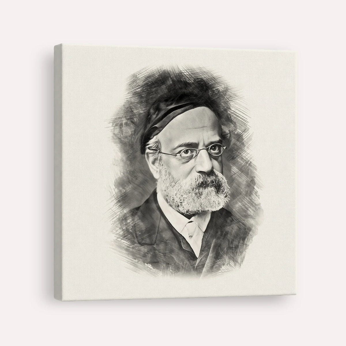Rav Samson Raphael Hirsch – Black & White – Canvas Square | Jewish Wall Art, Gedolim Pictures