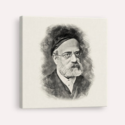 Rav Samson Raphael Hirsch – Black & White – Canvas Square | Jewish Wall Art, Gedolim Pictures