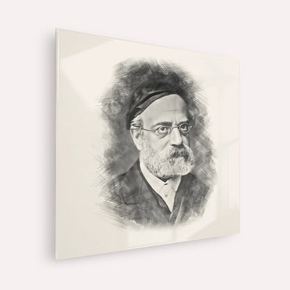 Rav Samson Raphael Hirsch – Black & White – Acrylic Glass Square | Jewish Wall Art, Gedolim Pictures