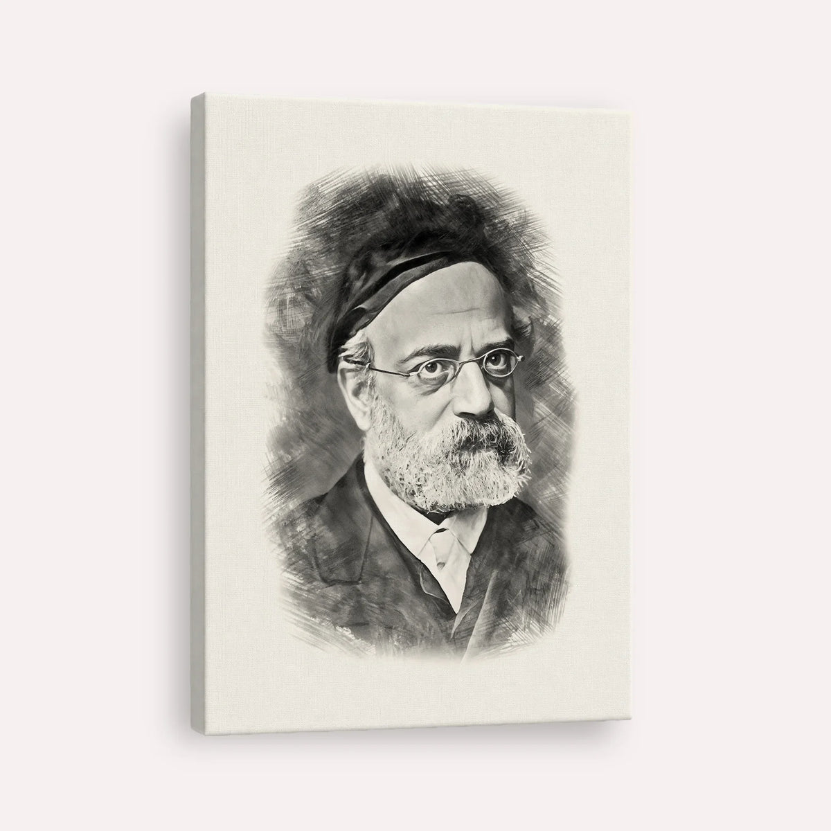 Rav Samson Raphael Hirsch – Black & White – Canvas Vertical | Jewish Wall Art, Gedolim Pictures