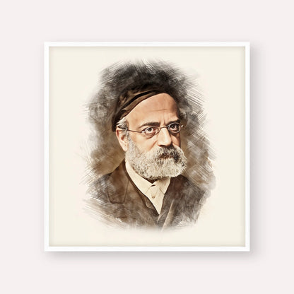 Rav Samson Raphael Hirsch – White Frame Square | Jewish Wall Art, Gedolim Pictures