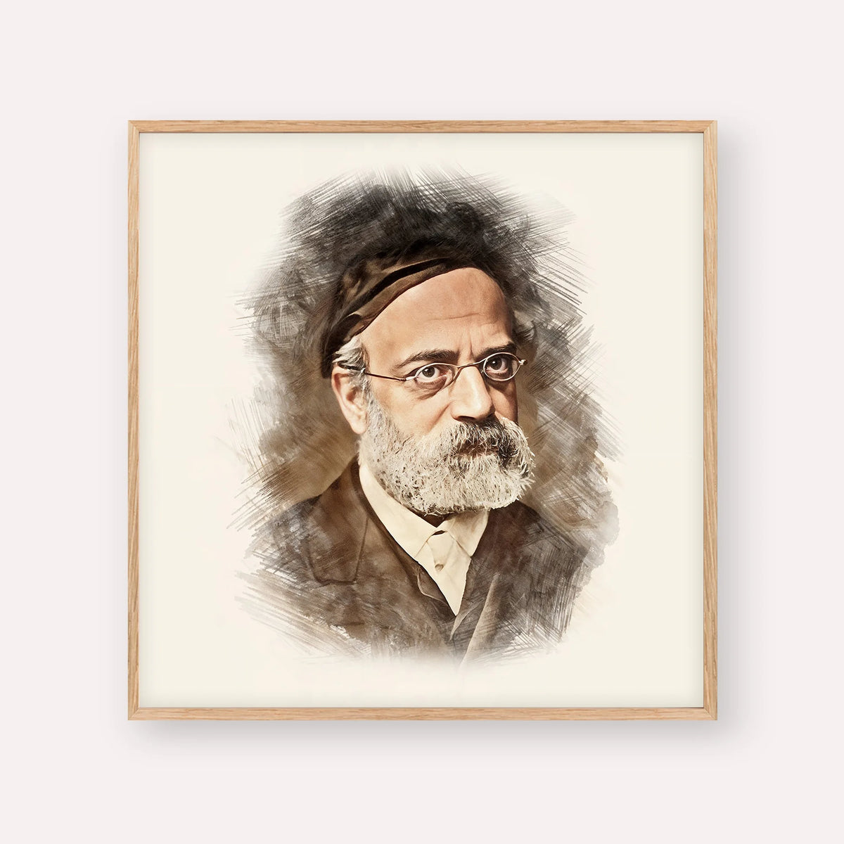 Rav Samson Raphael Hirsch – Wood Frame Square | Jewish Wall Art, Gedolim Pictures