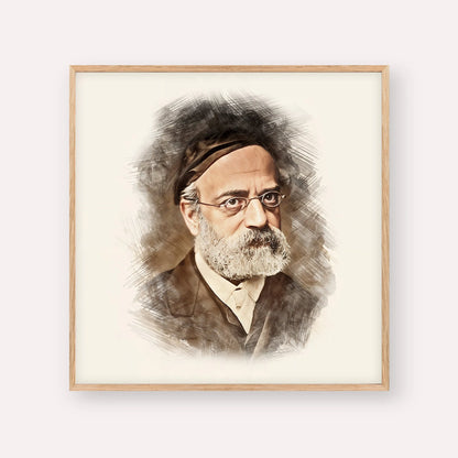Rav Samson Raphael Hirsch – Wood Frame Square | Jewish Wall Art, Gedolim Pictures