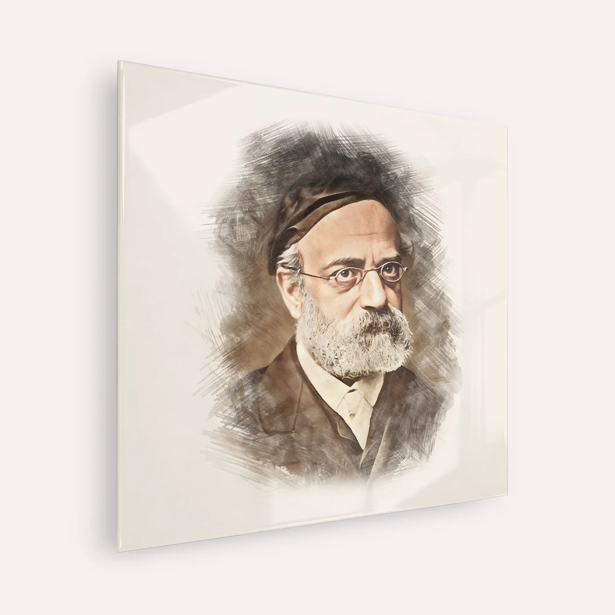 Rav Samson Raphael Hirsch – Acrylic Glass Square | Jewish Wall Art, Gedolim Pictures