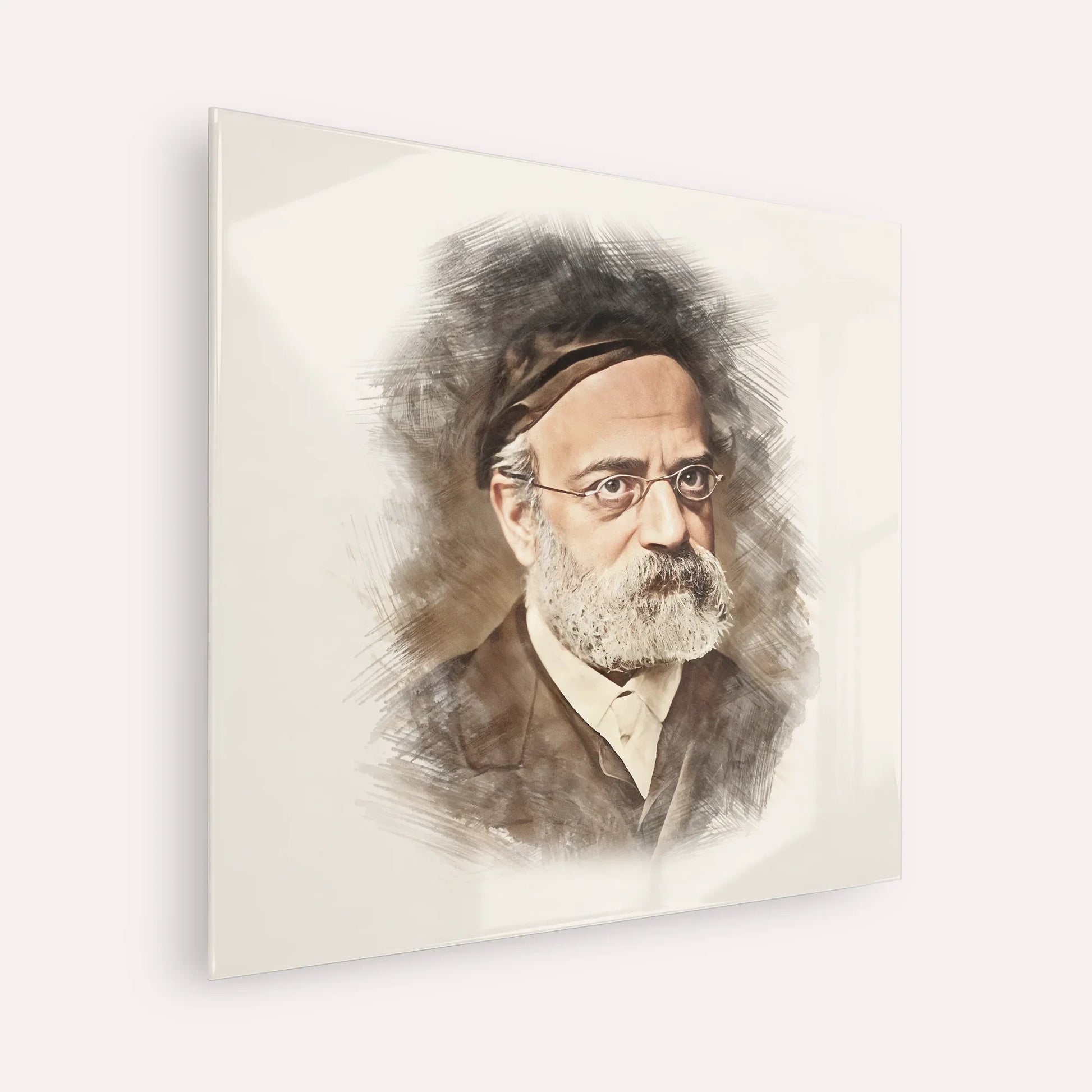 Rav Samson Raphael Hirsch – Acrylic Glass Square | Jewish Wall Art, Gedolim Pictures