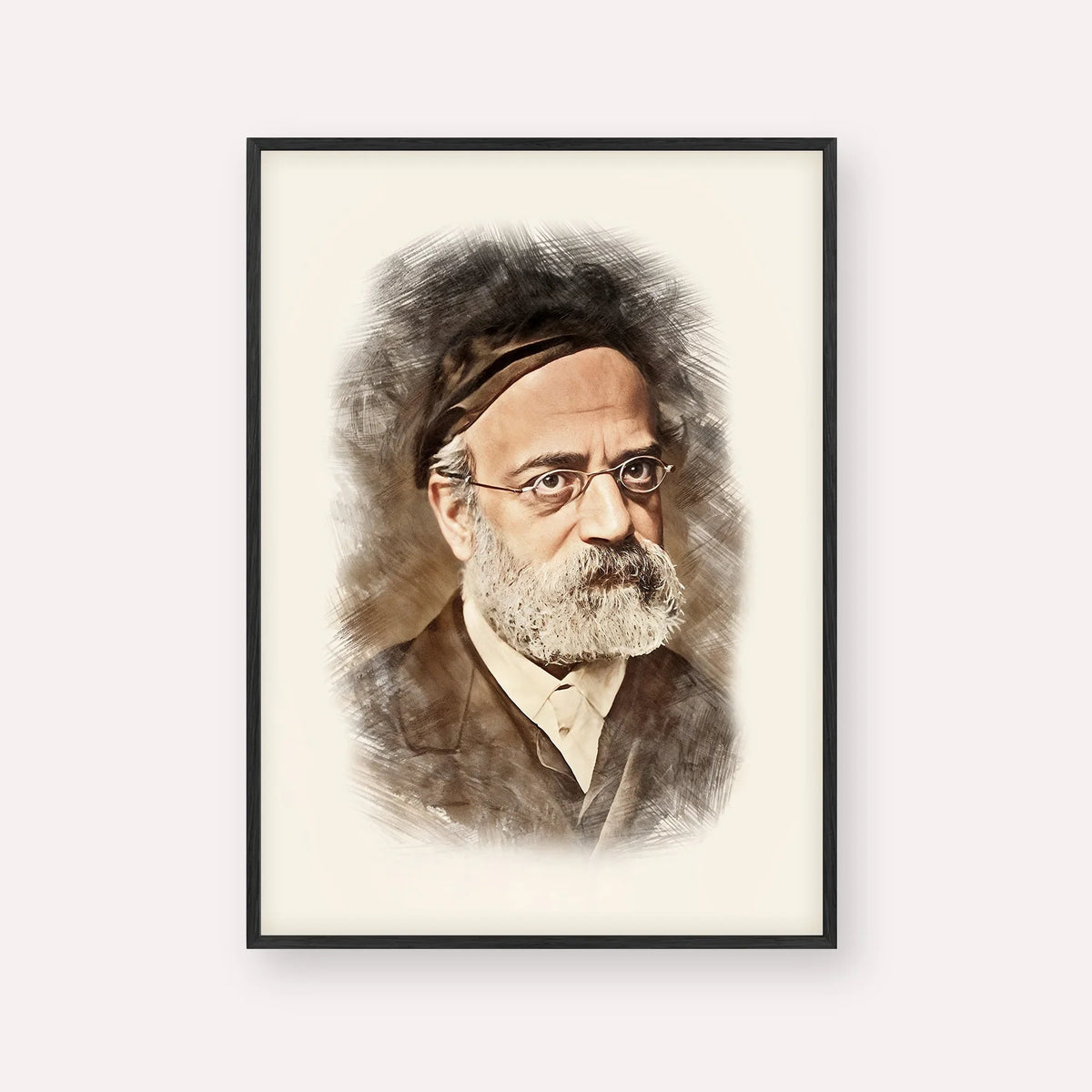 Rav Samson Raphael Hirsch – Black Frame Vertical | Jewish Wall Art, Gedolim Pictures