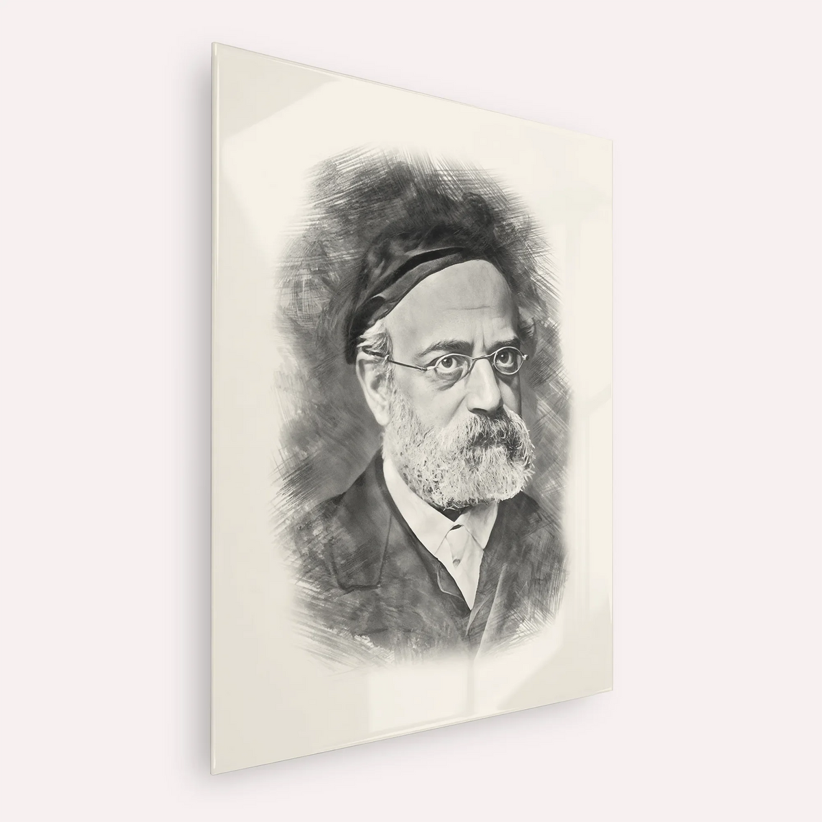 Rav Samson Raphael Hirsch – Black & White – Acrylic Glass Vertical | Jewish Wall Art, Gedolim Pictures