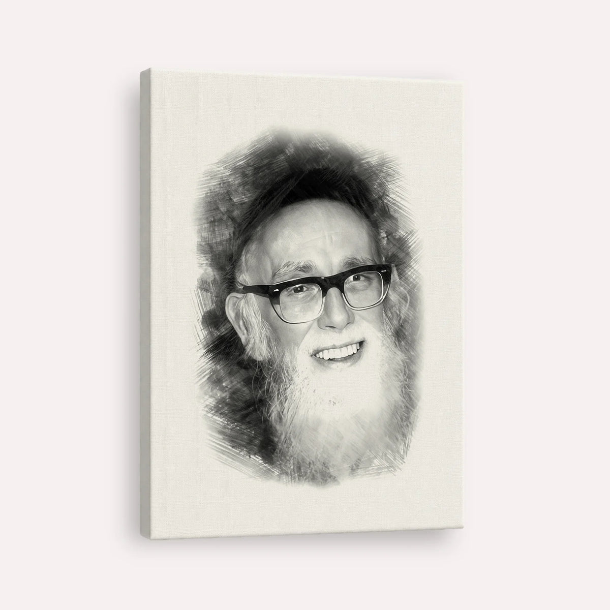 Rav Shlomo Zalman Auberach – Black & White – Canvas Vertical | Jewish Wall Art, Gedolim Pictures