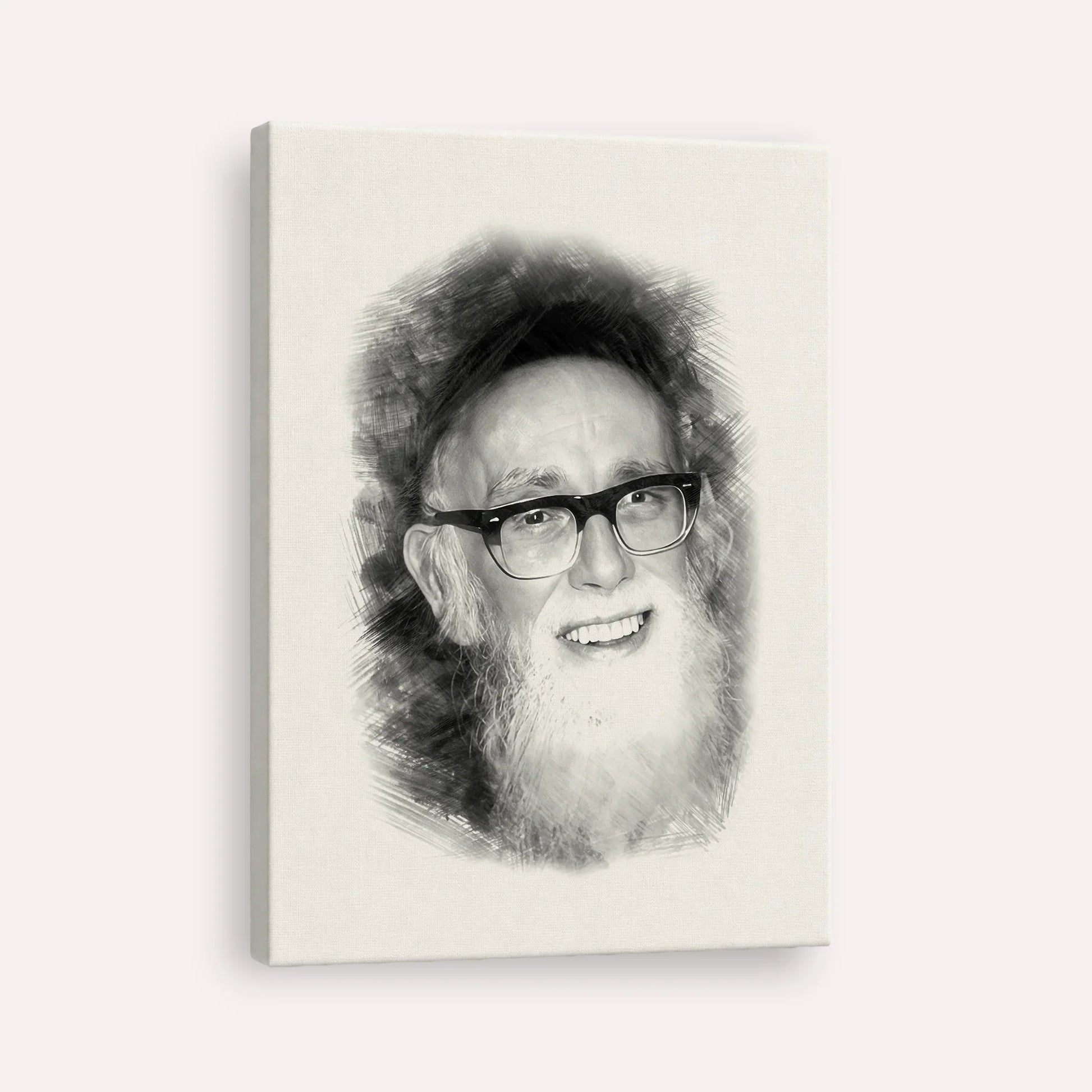 Rav Shlomo Zalman Auberach – Black & White – Canvas Vertical | Jewish Wall Art, Gedolim Pictures