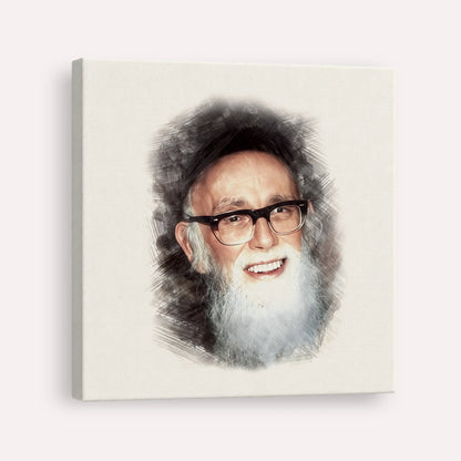 Rav Shlomo Zalman Auberach – Canvas Square | Jewish Wall Art, Gedolim Pictures
