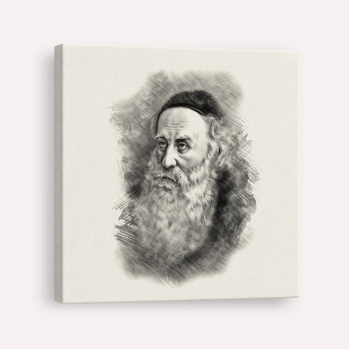Rav Shneur Zalman (Baal HaTanya) – Black & White – Canvas Square | Jewish Wall Art, Gedolim Pictures