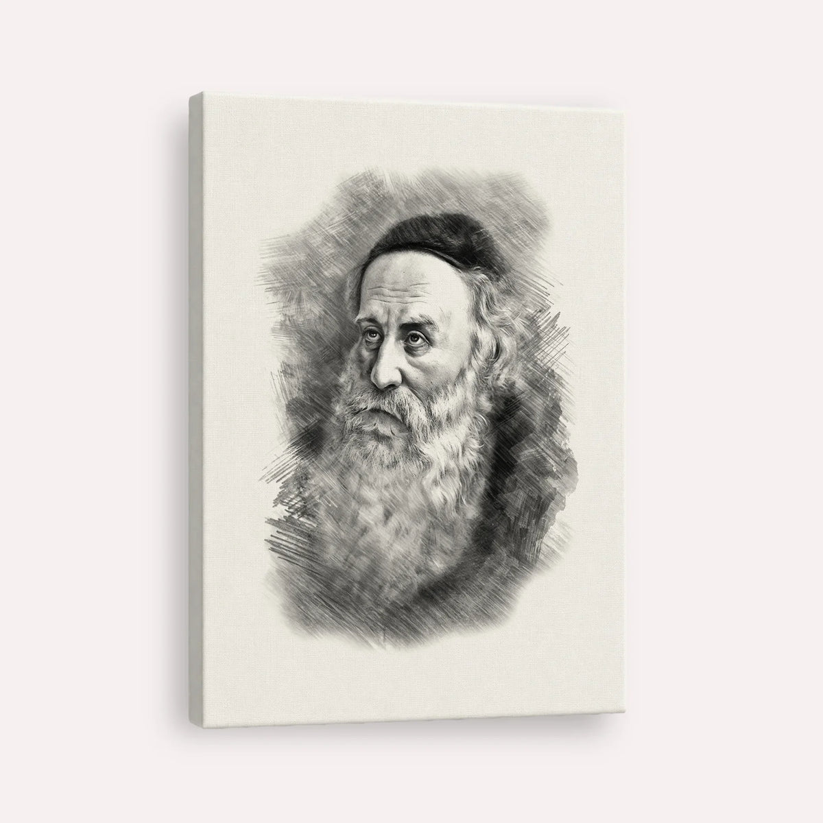 Rav Shneur Zalman (Baal HaTanya) – Black & White – Canvas Vertical | Jewish Wall Art, Gedolim Pictures