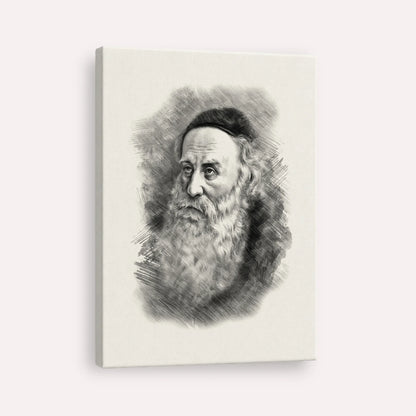 Rav Shneur Zalman (Baal HaTanya) – Black & White – Canvas Vertical | Jewish Wall Art, Gedolim Pictures