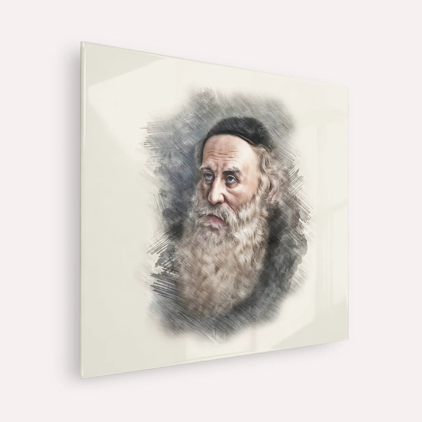 Rav Shneur Zalman (Baal HaTanya) – Acrylic Glass Square | Jewish Wall Art, Gedolim Pictures