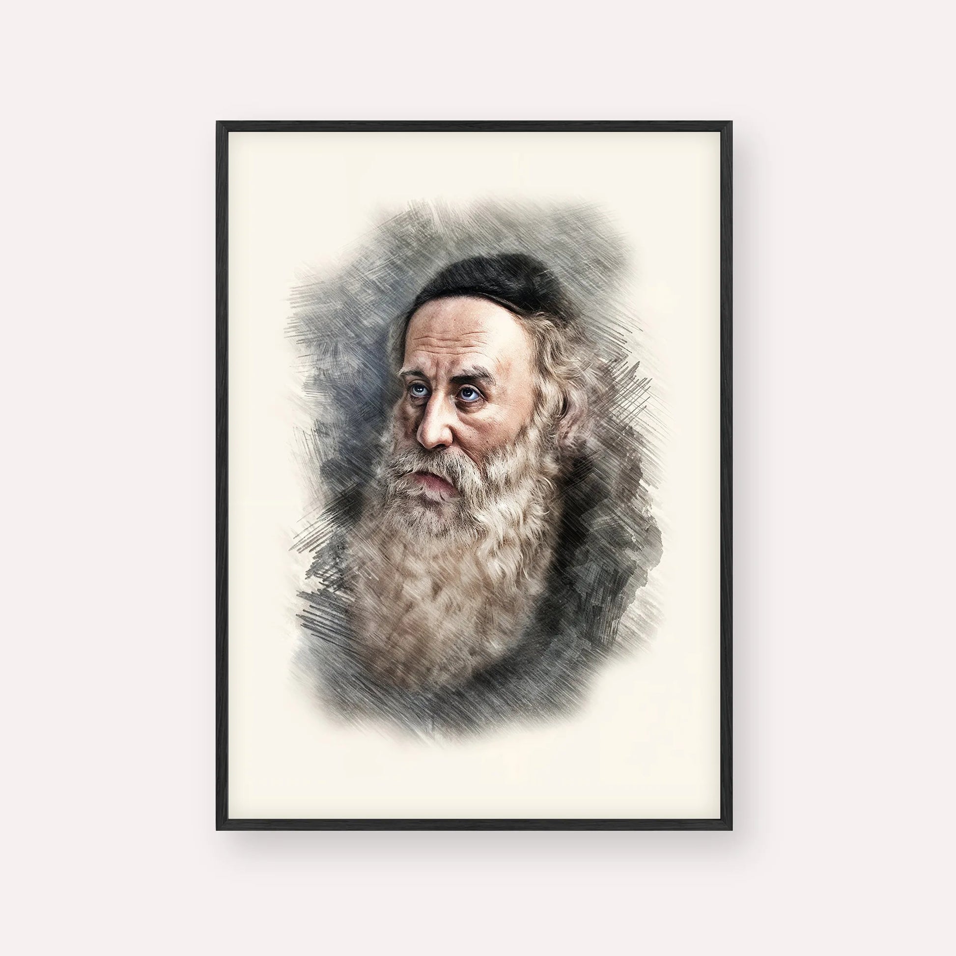 Rav Shneur Zalman (Baal HaTanya) – Black Frame Vertical | Jewish Wall Art, Gedolim Pictures