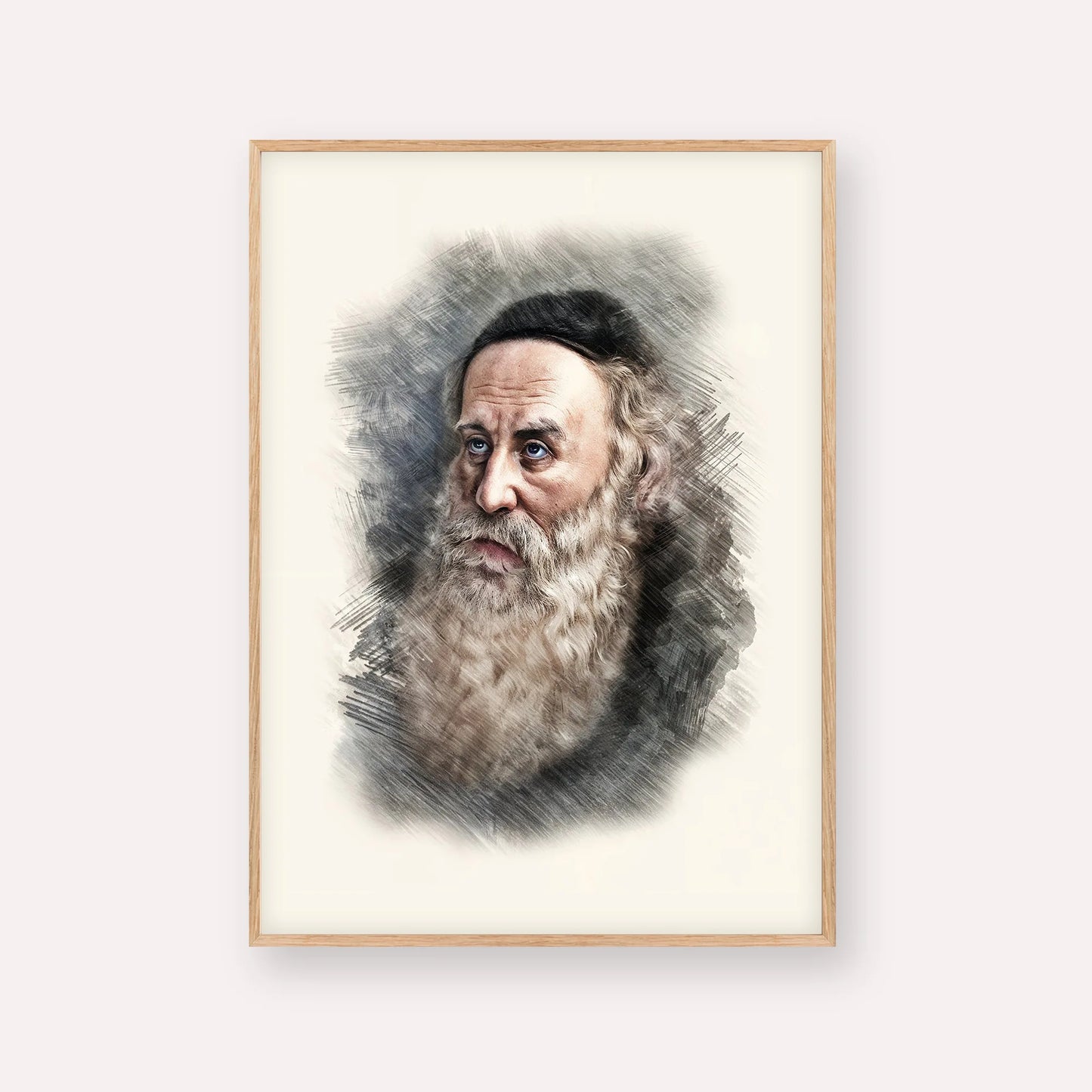 Rav Shneur Zalman (Baal HaTanya) – Wood Frame Vertical | Jewish Wall Art, Gedolim Pictures