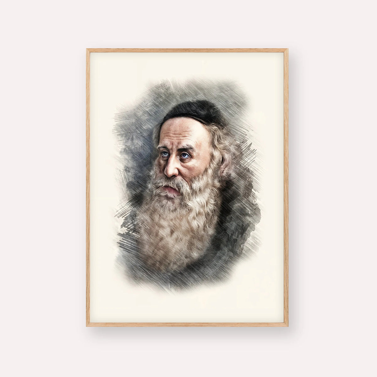 Rav Shneur Zalman (Baal HaTanya) – Wood Frame Vertical | Jewish Wall Art, Gedolim Pictures