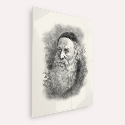 Rav Shneur Zalman (Baal HaTanya) – Black & White – Acrylic Glass Vertical | Jewish Wall Art, Gedolim Pictures