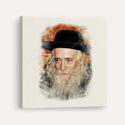 Rav Yekusiel Yehudah Halberstam - The Klausenburger Rebbe – Canvas Square | Jewish Wall Art, Gedolim Pictures