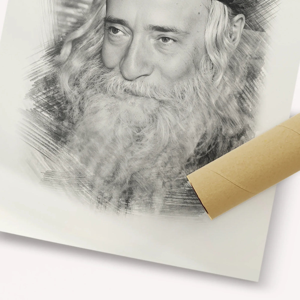 Rav Yekusiel Yehudah Halberstam - The Klausenburger Rebbe – Black & White – Fine Art Print | Jewish Wall Art, Gedolim Pictures