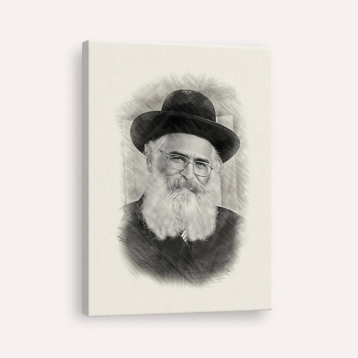 Rav Yoram Abergel – Black & White – Canvas Vertical | Jewish Wall Art, Gedolim Pictures
