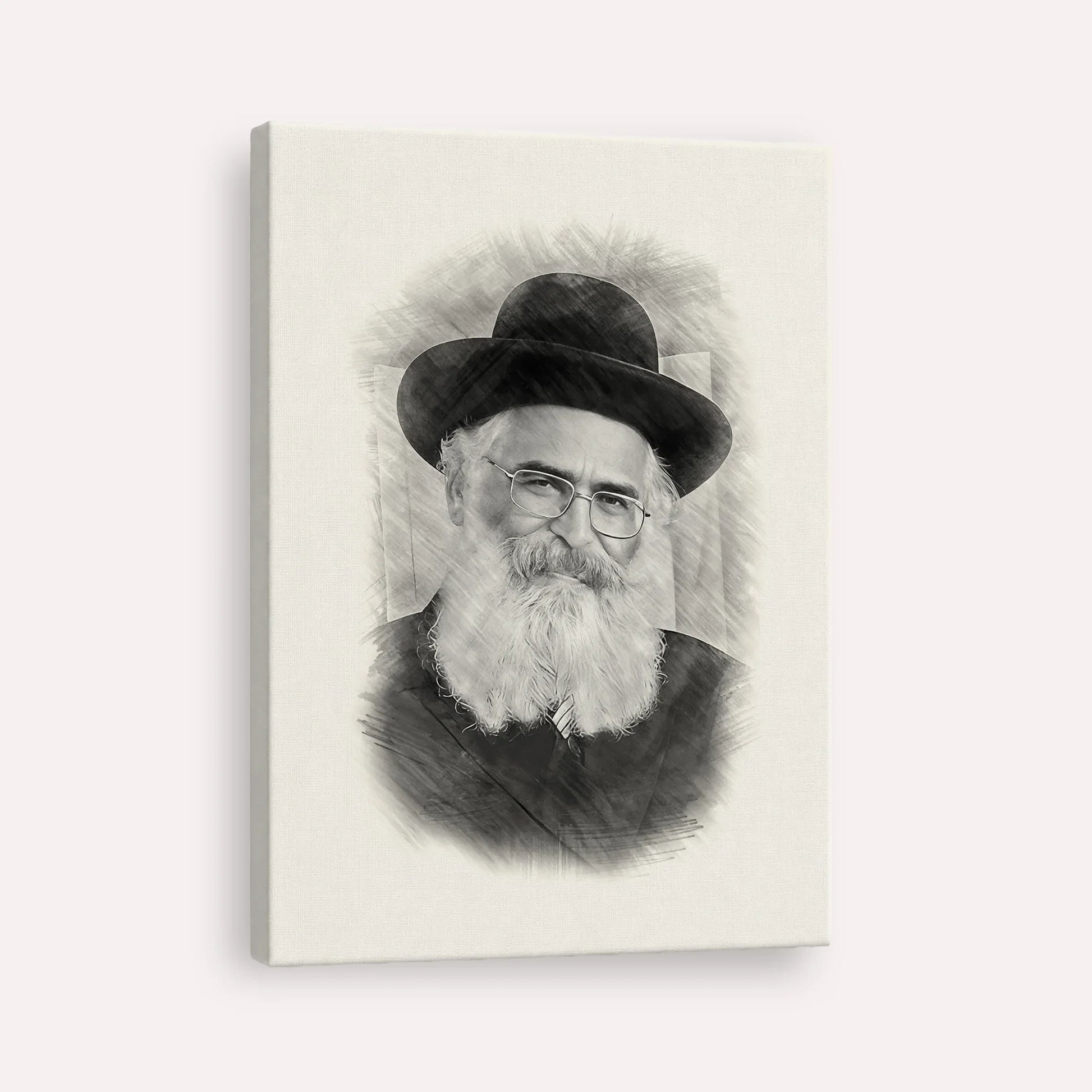 Rav Yoram Abergel – Black & White – Canvas Vertical | Jewish Wall Art, Gedolim Pictures