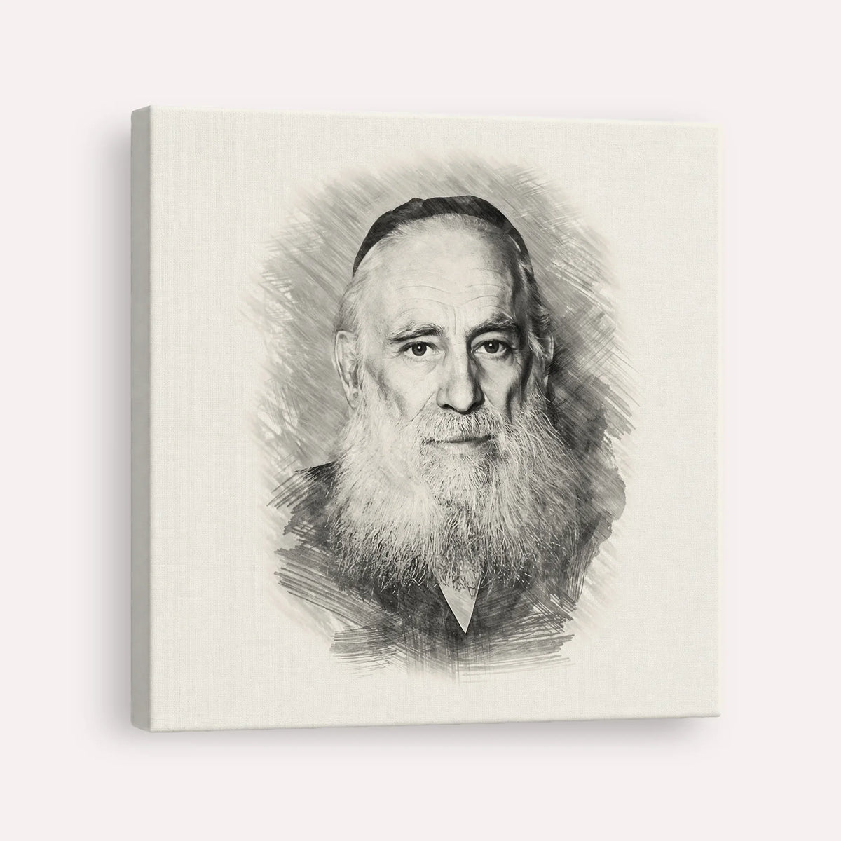 Rav Yosef Kahaneman (The Ponevezhher Rav) – Black & White – Canvas Square | Jewish Wall Art, Gedolim Pictures