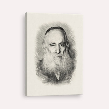Rav Yosef Kahaneman (The Ponevezhher Rav) – Black & White – Canvas Vertical | Jewish Wall Art, Gedolim Pictures