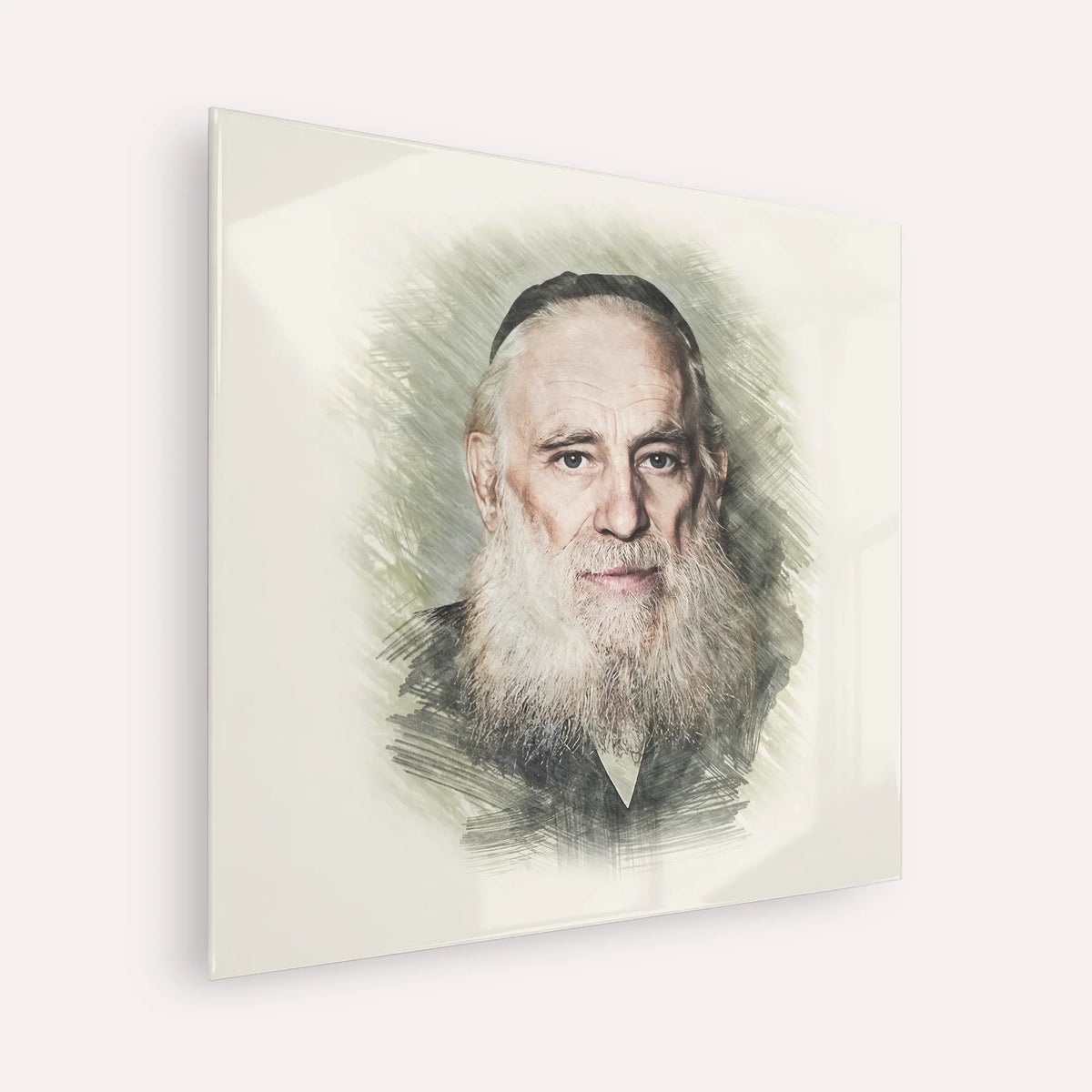 Rav Yosef Kahaneman (The Ponevezhher Rav) – Acrylic Glass Square | Jewish Wall Art, Gedolim Pictures