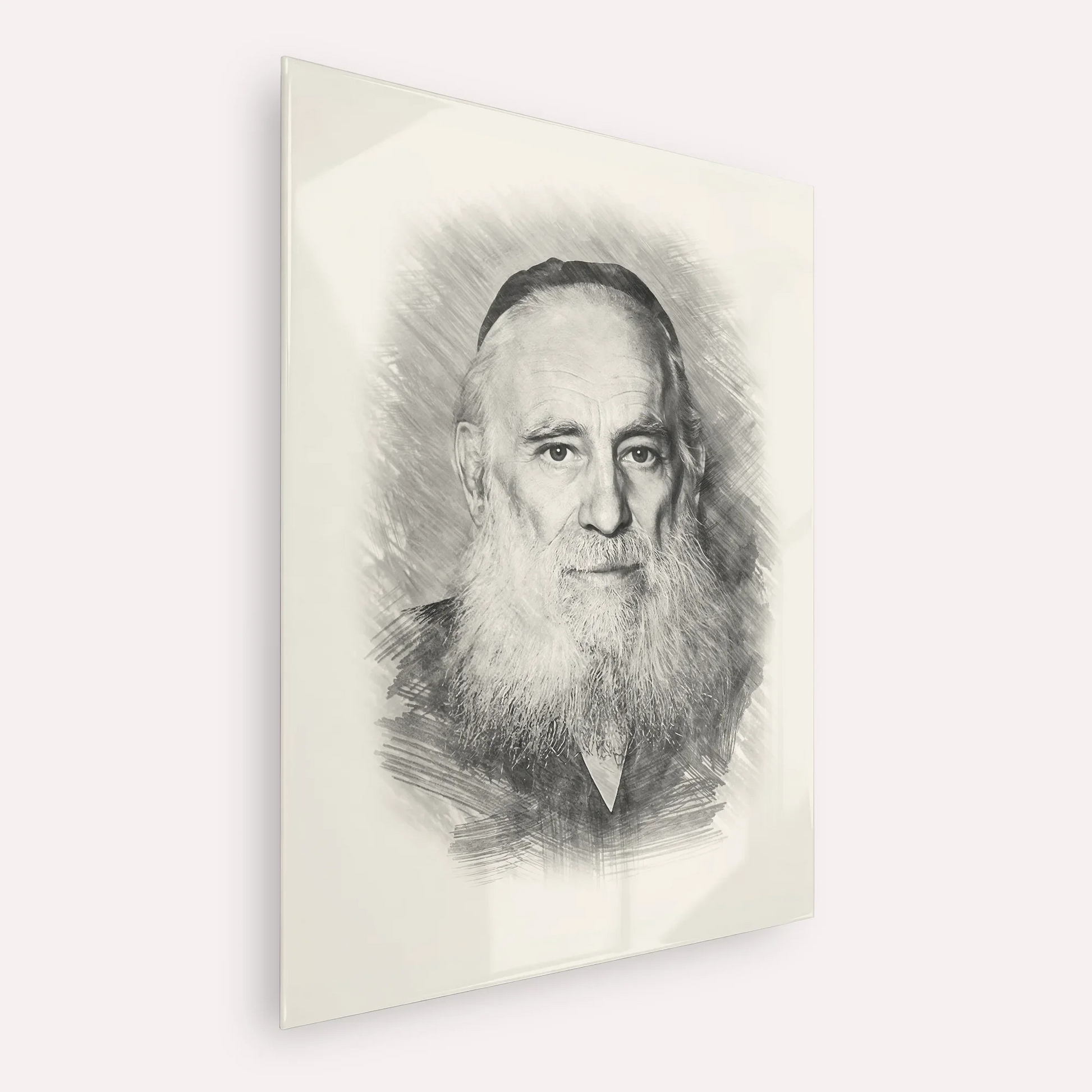 Rav Yosef Kahaneman (The Ponevezhher Rav) – Black & White – Acrylic Glass Vertical | Jewish Wall Art, Gedolim Pictures