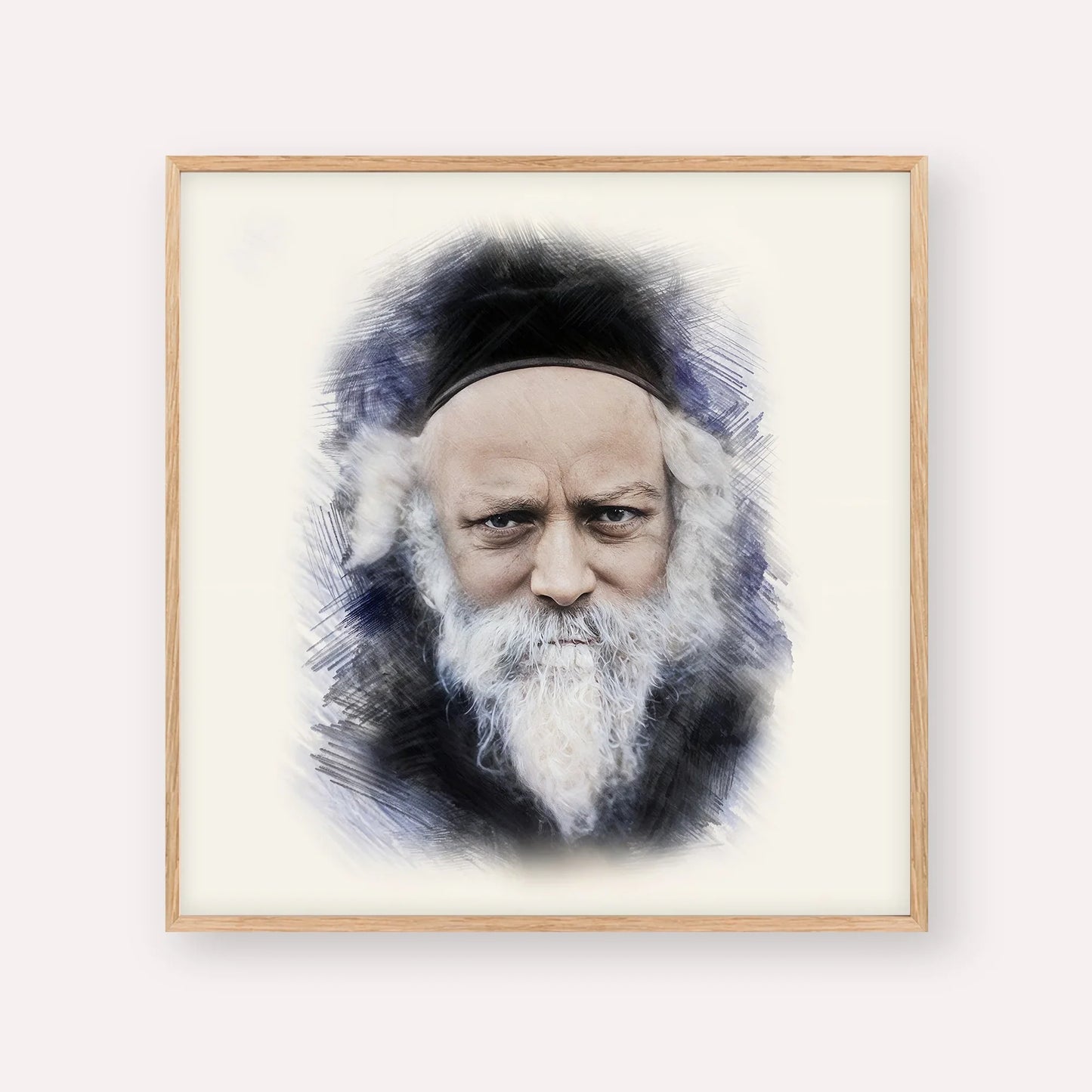Reb Boruch Ber – Wood Frame Square | Jewish Wall Art, Gedolim Pictures