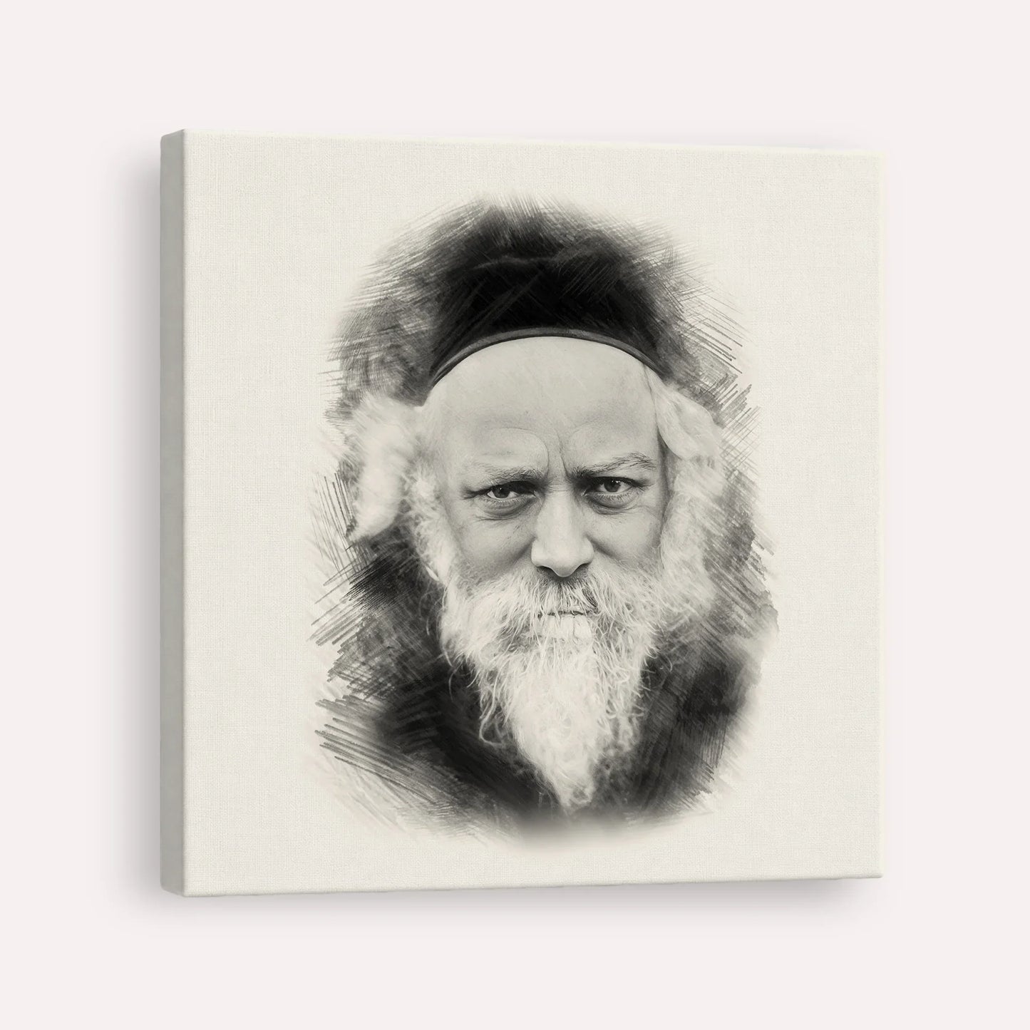 Reb Boruch Ber – Black & White – Canvas Square | Jewish Wall Art, Gedolim Pictures