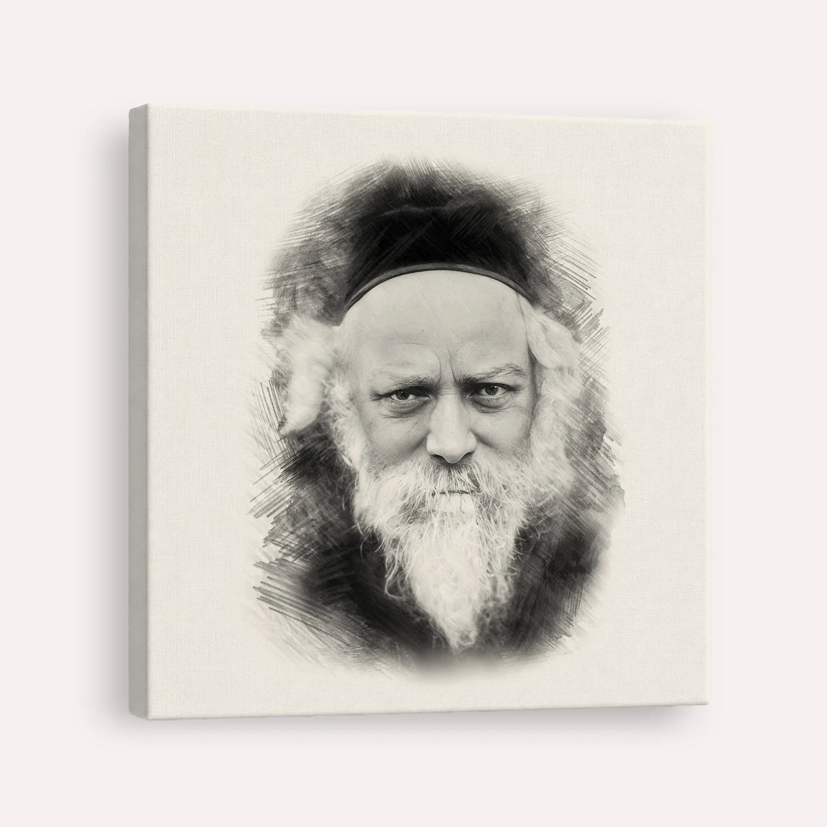 Reb Boruch Ber – Black & White – Canvas Square | Jewish Wall Art, Gedolim Pictures