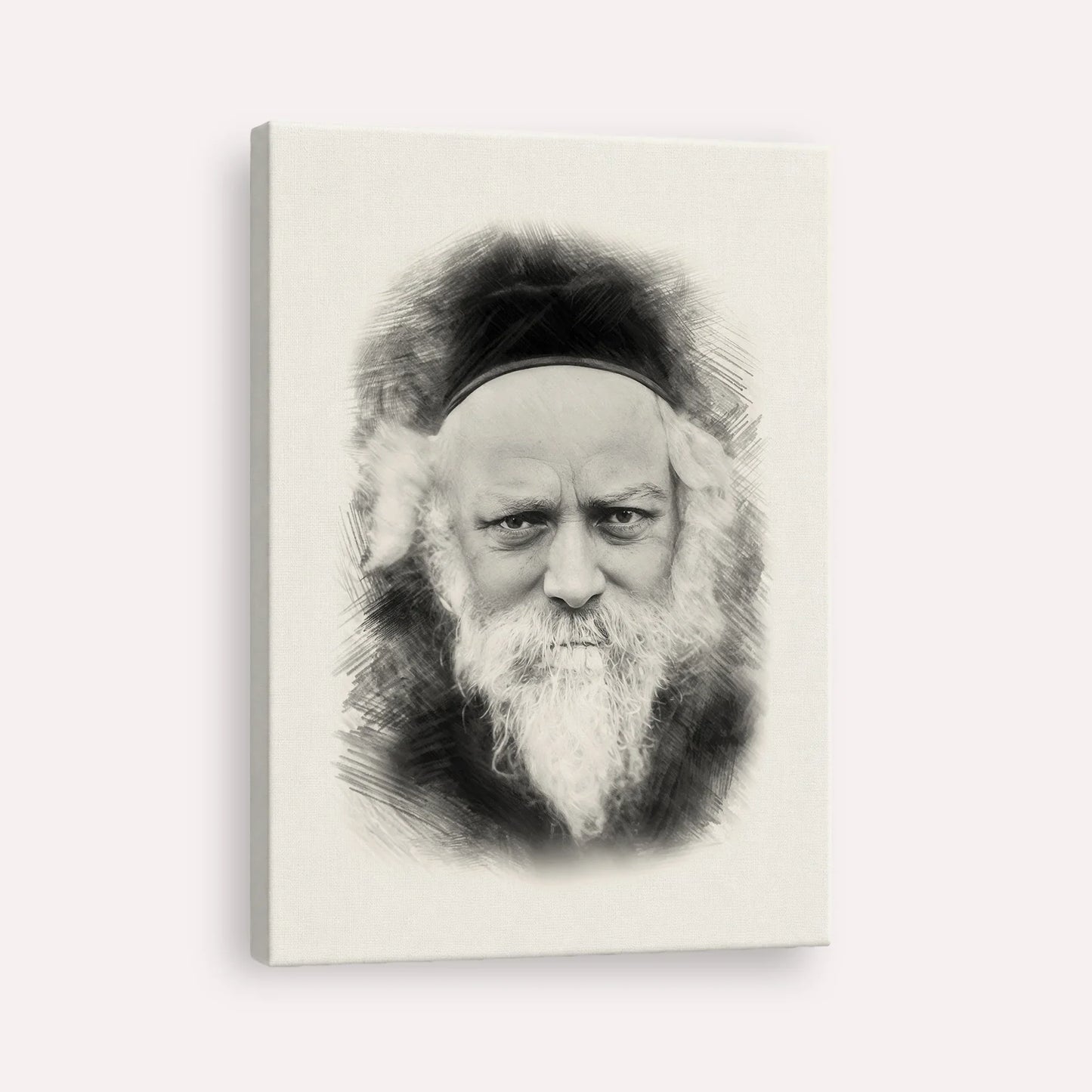 Reb Boruch Ber – Black & White – Canvas Vertical | Jewish Wall Art, Gedolim Pictures