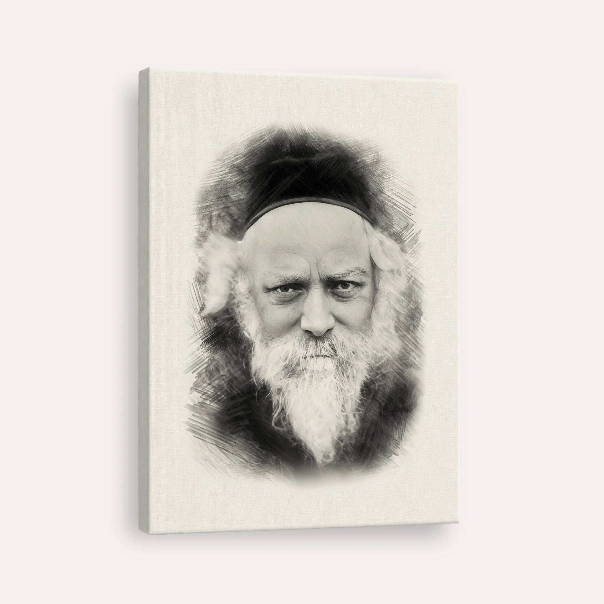 Reb Boruch Ber – Black & White – Canvas Vertical | Jewish Wall Art, Gedolim Pictures