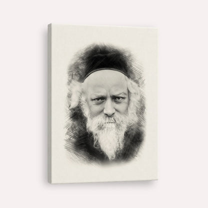 Reb Boruch Ber – Black & White – Canvas Vertical | Jewish Wall Art, Gedolim Pictures
