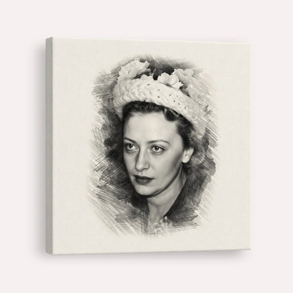 Rebbetzin Chaya Mushka Schneerson – Black & White – Canvas Square | Jewish Wall Art, Gedolim Pictures
