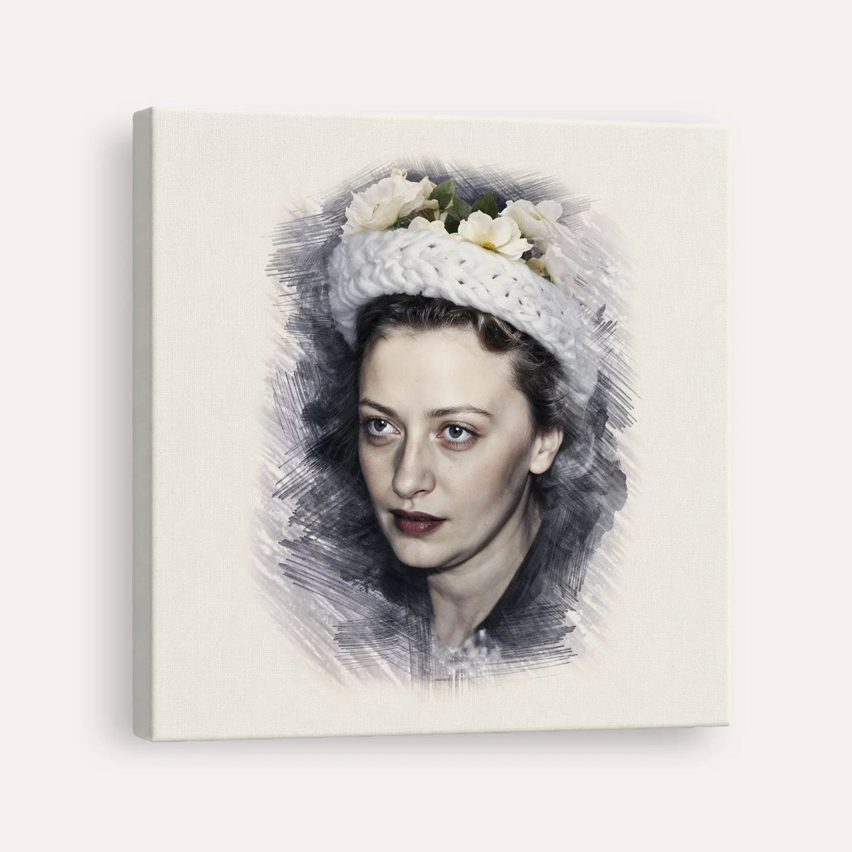 Rebbetzin Chaya Mushka Schneerson – Canvas Square | Jewish Wall Art, Gedolim Pictures